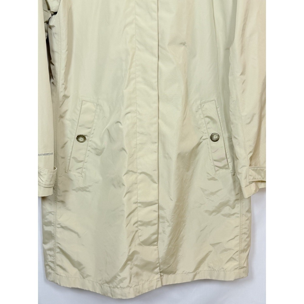 Eddie Bauer WeatherEdge Trench Coat Womens Medium Beige Rain Jacket Minimalist - Picture 5 of 16